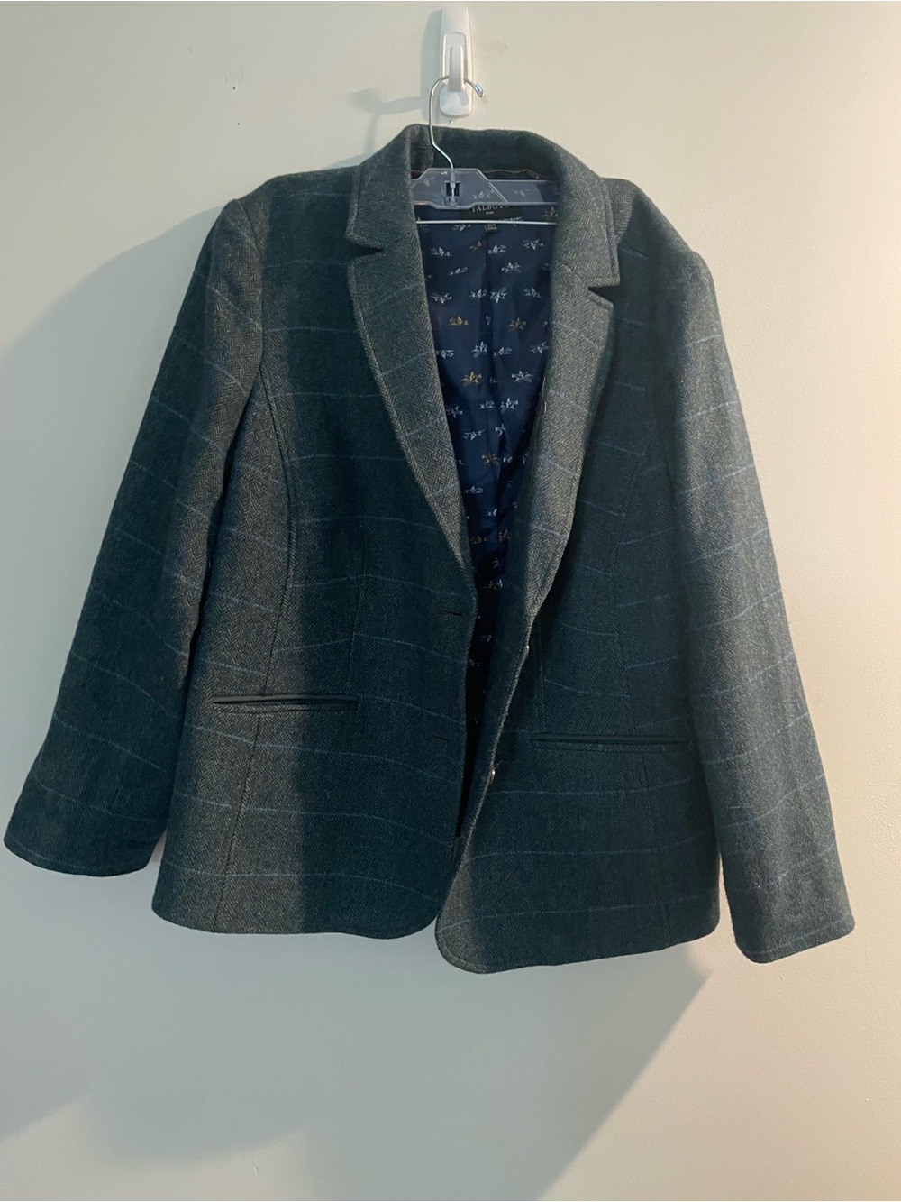 Talbots forest green herringbone tweed blazer 20w